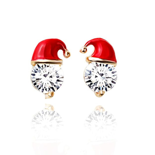 Celebrate the Season with Santa Hat Diamond Earrings