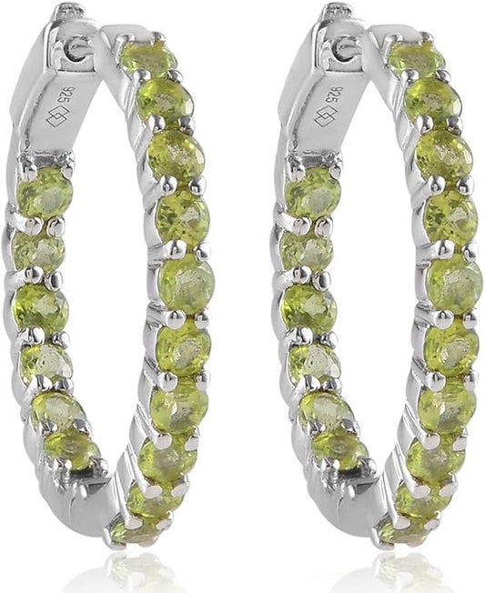 Luxurious Green Peridot Hoop Earrings – Perfect for Every Occasion