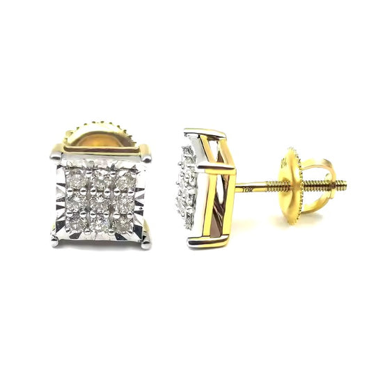 Shimmering Iced Out 925 Sterling Silver Diamond Studs for Men