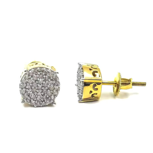 Men's Iced Out Diamond Stud Earrings: Crafted in 925 Sterling Silver