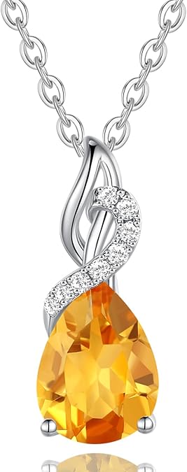 Pear-Cut Yellow Citrine Pendant – Add a Touch of Sunshine to Your Style