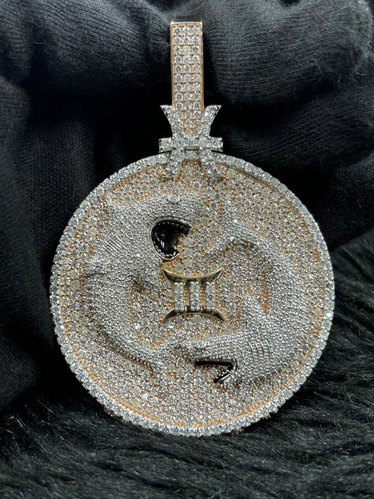 Custom Hip Hop Pendant Real Moissanite Rapper Letter Fish Pendant