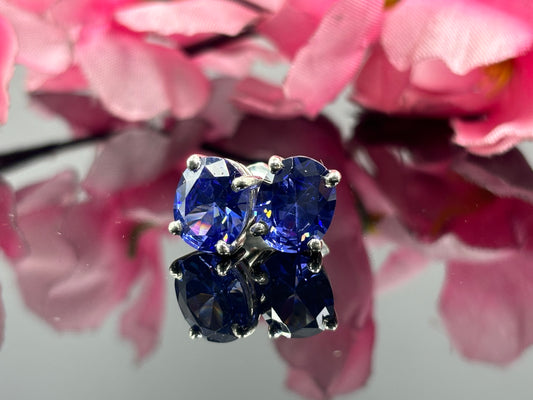 8x6 mm Oval Cut Blue Tanzanite Earrings, Push Back 925 Sterling Silver Studs Earrings solitaire Earrings