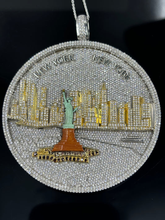 Statue-of-Liberty Pendant, Hip Hop Moissanite Iced Out Pendant Custom Letter Pendant