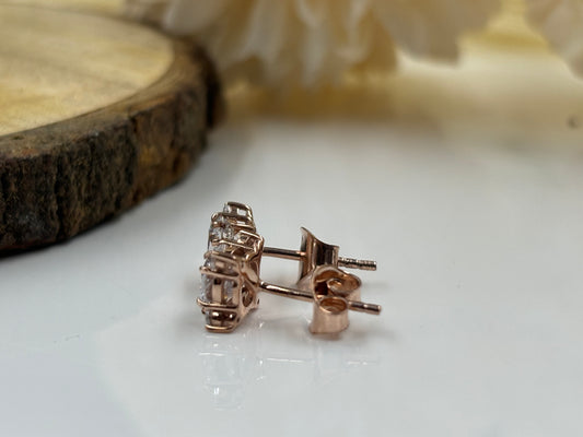 Rose Gold and Silver Diamond Stud Earrings | Elegant & Timeless Jewelry for Every Occasion