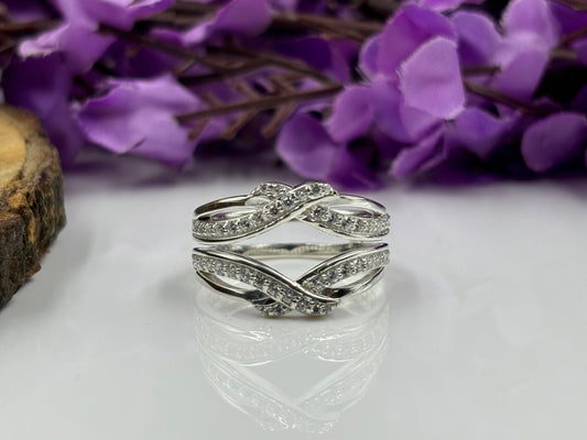 Exquisite Diamond Enhancer Guard Wrap Ring - Perfect For Engagement Ring