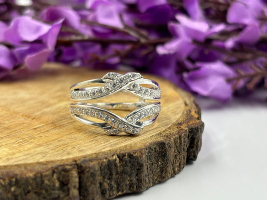 Exquisite Diamond Enhancer Guard Wrap Ring - Perfect For Engagement Ring