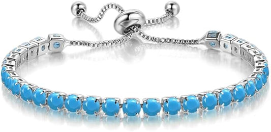 Adjustable Womens Turquoise Bracelet – Round Gemstone Design - BerylcraftsAdjustable Womens Turquoise Bracelet – Round Gemstone Design