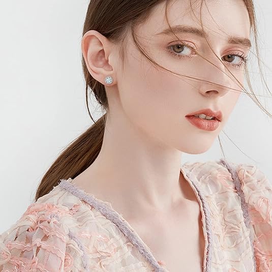 Brilliant Diamond Round Stud Earrings – A Symbol of Love & Purity - BerylcraftsBrilliant Diamond Round Stud Earrings – A Symbol of Love & PurityWomen's