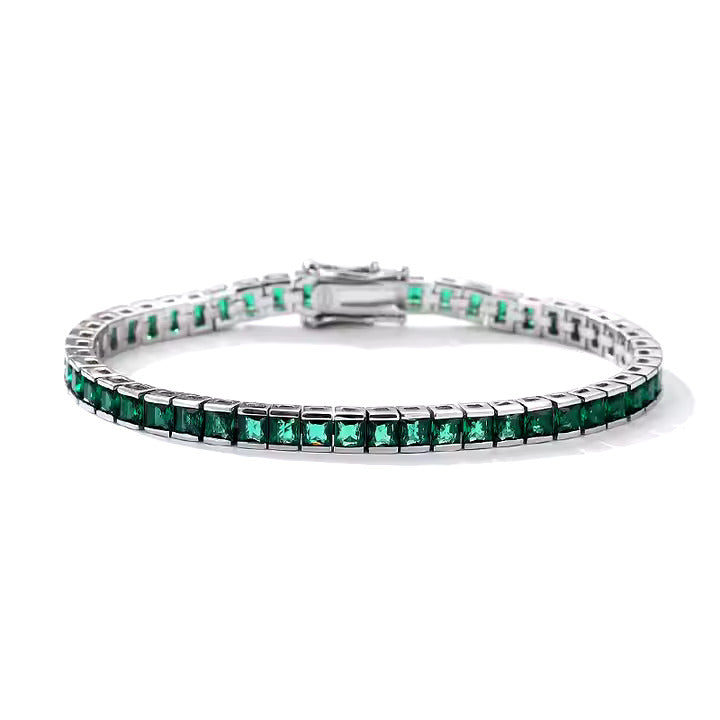 ’Classic Green Emerald Tennis Bracelet – A Brilliant Statement Piece’ - Women’s