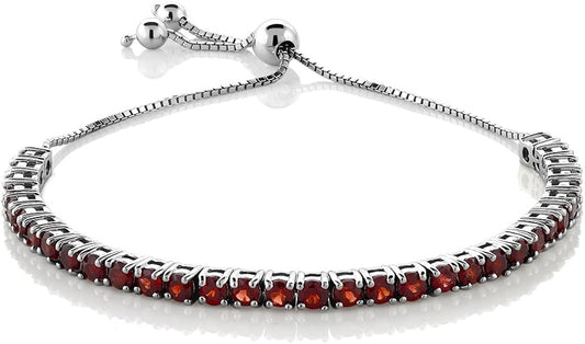 Delicate Red Garnet Gemstone Bracelet – Women’s Bolo Jewelry - BerylcraftsDelicate Red Garnet Gemstone Bracelet – Women’s Bolo Jewelry