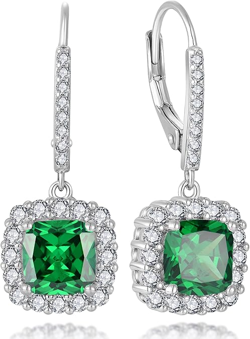 Elegant Cushion Cut Emerald Dangle Earrings – Timeless Jewelry - BerylcraftsElegant Cushion Cut Emerald Dangle Earrings – Timeless JewelryWomen's