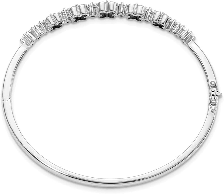 Elegant Floral Design Bangle with Round Cut Green Emeralds - BerylcraftsElegant Floral Design Bangle with Round Cut Green EmeraldsBracelets