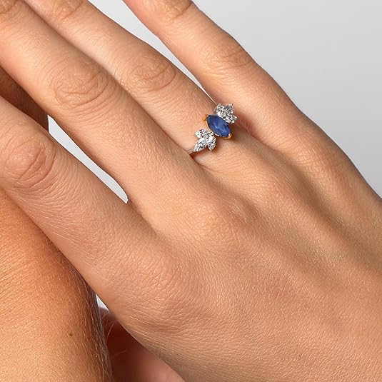 Elegant Marquise Cut Blue Sapphire Ring – Timeless Beauty for Women - BerylcraftsElegant Marquise Cut Blue Sapphire Ring – Timeless Beauty for WomenWomen's Ring