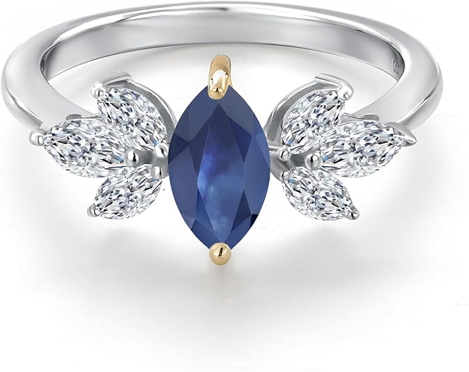 Elegant Marquise Cut Blue Sapphire Ring – Timeless Beauty for Women - BerylcraftsElegant Marquise Cut Blue Sapphire Ring – Timeless Beauty for WomenWomen's Ring