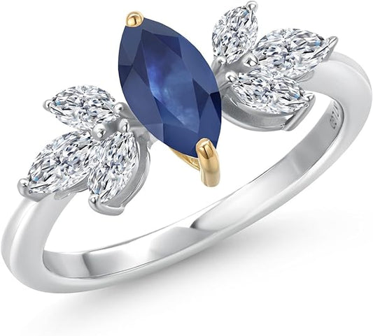 Elegant Marquise Cut Blue Sapphire Ring – Timeless Beauty for Women - BerylcraftsElegant Marquise Cut Blue Sapphire Ring – Timeless Beauty for WomenWomen's Ring