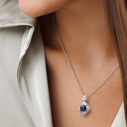 Elegant Princess - Cut Blue Sapphire Pendant – Timeless Luxury - BerylcraftsElegant Princess - Cut Blue Sapphire Pendant – Timeless LuxuryPendant