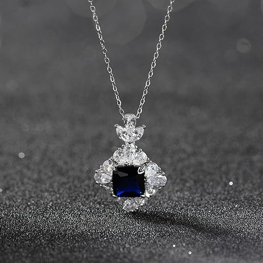 Elegant Princess - Cut Blue Sapphire Pendant – Timeless Luxury - BerylcraftsElegant Princess - Cut Blue Sapphire Pendant – Timeless LuxuryPendant