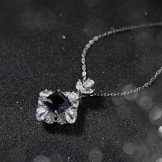 Elegant Princess - Cut Blue Sapphire Pendant – Timeless Luxury - BerylcraftsElegant Princess - Cut Blue Sapphire Pendant – Timeless LuxuryPendant