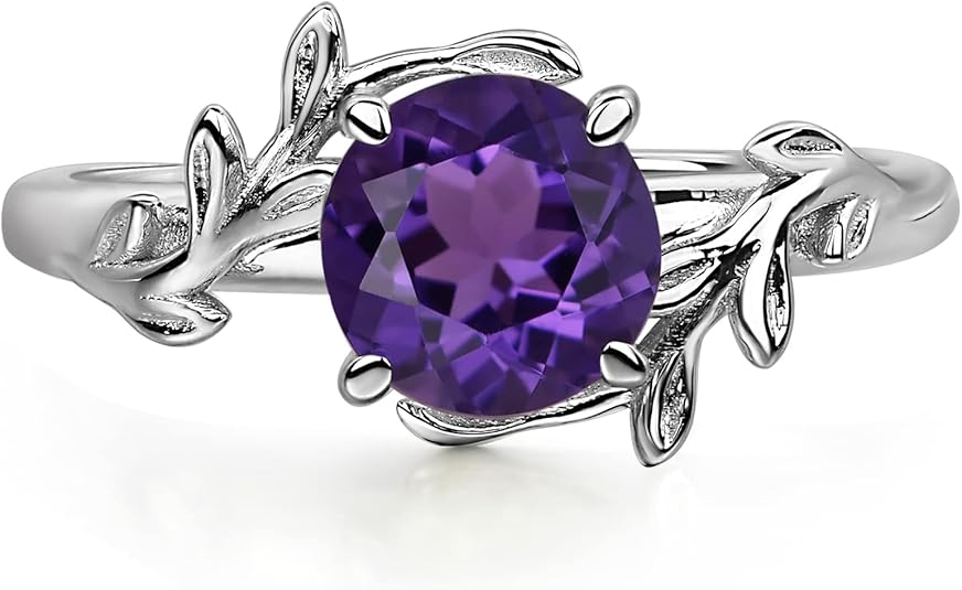 Elegant Round Cut Purple Amethyst Women's Ring – Sterling Silver - BerylcraftsElegant Round Cut Purple Amethyst Women's Ring – Sterling SilverWomen's Ring