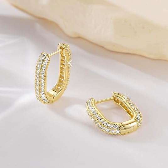 Exquisite Round Diamond Cluster Hoop Earrings – Perfect for Women - BerylcraftsExquisite Round Diamond Cluster Hoop Earrings – Perfect for WomenWomen's