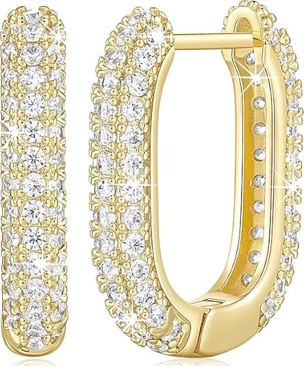 Exquisite Round Diamond Cluster Hoop Earrings – Perfect for Women - BerylcraftsExquisite Round Diamond Cluster Hoop Earrings – Perfect for WomenWomen's