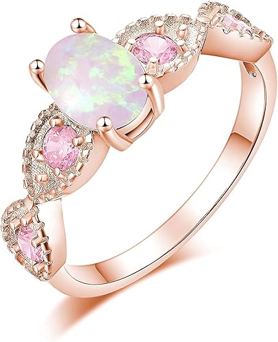 Love in Bloom – Pink Sapphire and Opal Oval Ring - BerylcraftsLove in Bloom – Pink Sapphire and Opal Oval RingWomen's Ring