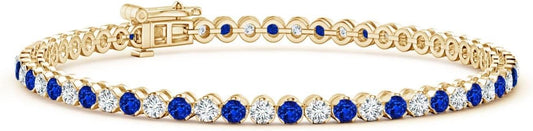 Luxury Gemstone Tennis Bracelet – Sapphire & Diamond - BerylcraftsLuxury Gemstone Tennis Bracelet – Sapphire & DiamondBracelets