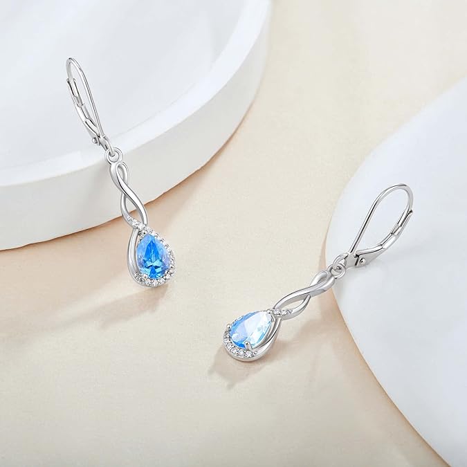 Pear - Cut Blue Topaz Dangling Earrings – Sparkle with Sophistication - BerylcraftsPear - Cut Blue Topaz Dangling Earrings – Sparkle with SophisticationWomen's