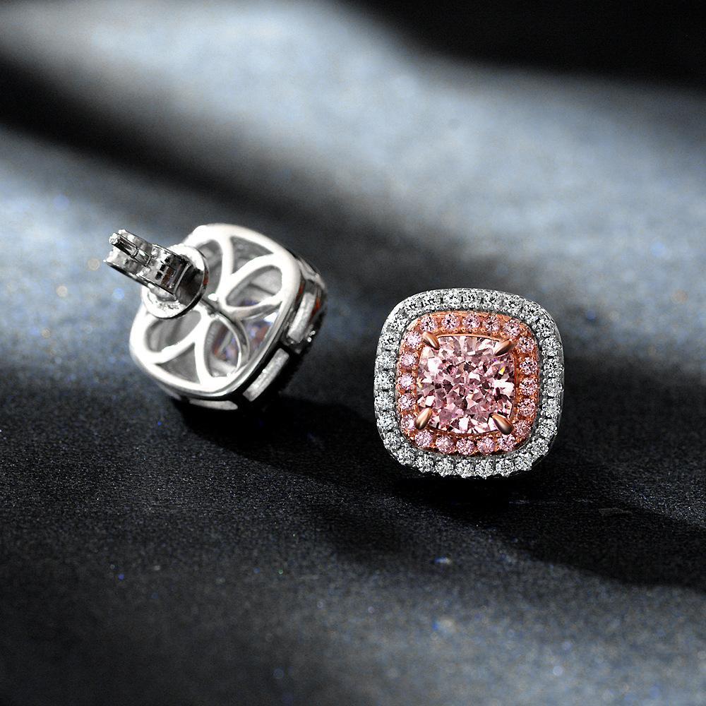 Princess Cut Pink Sapphire Stud Earrings – Unique Gemstone Jewelry Gift - BerylcraftsPrincess Cut Pink Sapphire Stud Earrings – Unique Gemstone Jewelry GiftWomen's