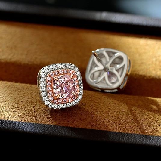 Princess Cut Pink Sapphire Stud Earrings – Unique Gemstone Jewelry Gift - BerylcraftsPrincess Cut Pink Sapphire Stud Earrings – Unique Gemstone Jewelry GiftWomen's