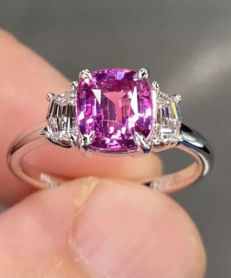 Romantic Cushion Cut Pink Sapphire Ring – A Love Story in Gemstone - BerylcraftsRomantic Cushion Cut Pink Sapphire Ring – A Love Story in GemstoneWomen's Ring