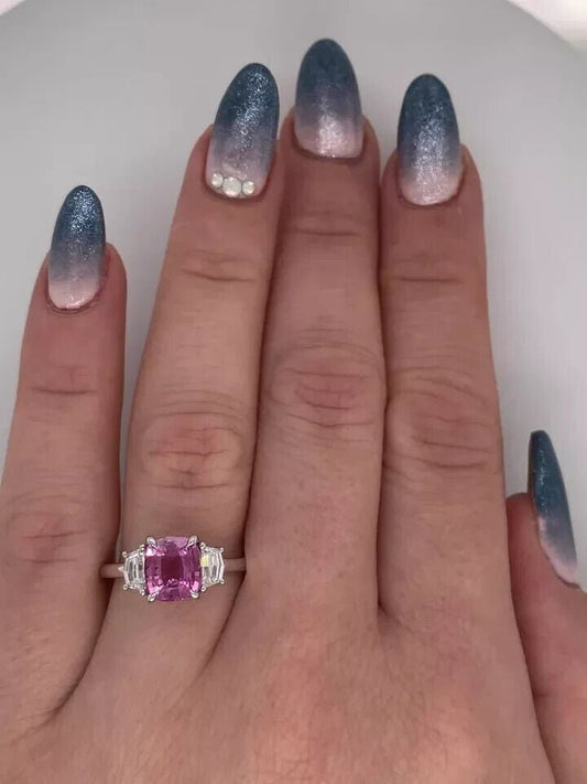 Romantic Cushion Cut Pink Sapphire Ring – A Love Story in Gemstone - BerylcraftsRomantic Cushion Cut Pink Sapphire Ring – A Love Story in GemstoneWomen's Ring