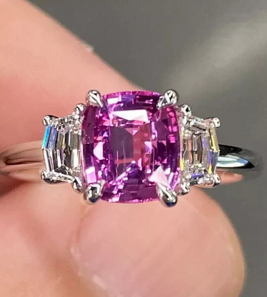 Romantic Cushion Cut Pink Sapphire Ring – A Love Story in Gemstone - BerylcraftsRomantic Cushion Cut Pink Sapphire Ring – A Love Story in GemstoneWomen's Ring