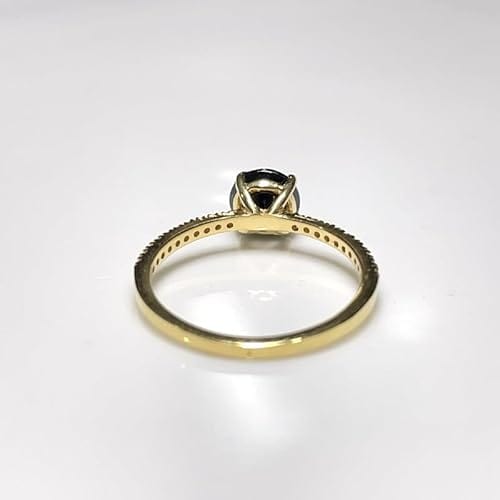 Round Cut Black Diamond Solitaire Engagement Ring – Modern Elegance - BerylcraftsRound Cut Black Diamond Solitaire Engagement Ring – Modern EleganceWomen's Ring