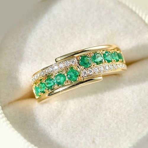 Round Cut Green Emerald Ring – Classic & Sophisticated Jewelry - BerylcraftsRound Cut Green Emerald Ring – Classic & Sophisticated JewelryWomen's Ring