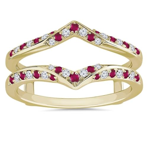 Stunning Red Ruby Wrap Ring – Round Cut Gemstone Jewelry for Her - BerylcraftsStunning Red Ruby Wrap Ring – Round Cut Gemstone Jewelry for HerWomen's