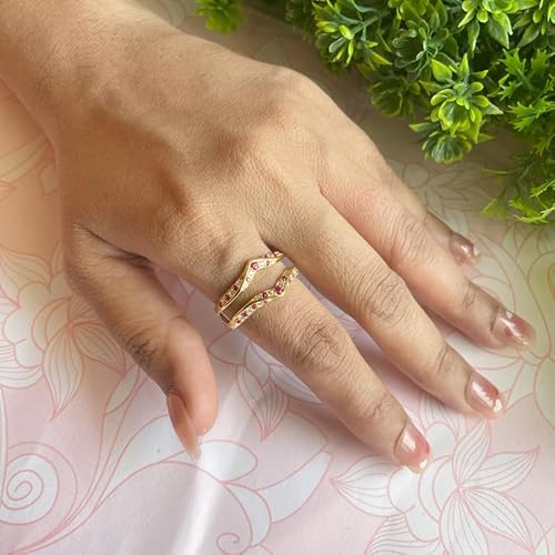 Stunning Red Ruby Wrap Ring – Round Cut Gemstone Jewelry for Her - BerylcraftsStunning Red Ruby Wrap Ring – Round Cut Gemstone Jewelry for HerWomen's