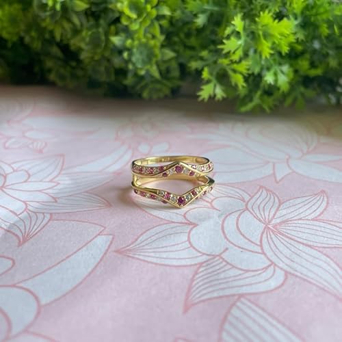 Stunning Red Ruby Wrap Ring – Round Cut Gemstone Jewelry for Her - BerylcraftsStunning Red Ruby Wrap Ring – Round Cut Gemstone Jewelry for HerWomen's