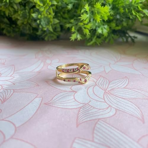 Stunning Red Ruby Wrap Ring – Round Cut Gemstone Jewelry for Her - BerylcraftsStunning Red Ruby Wrap Ring – Round Cut Gemstone Jewelry for HerWomen's