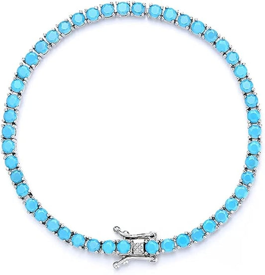 Vibrant Blue - Green Turquoise Bracelet – Round Cut, Effortlessly Elegant - BerylcraftsVibrant Blue - Green Turquoise Bracelet – Round Cut, Effortlessly ElegantBracelets