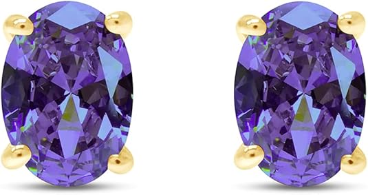 Vibrant Violet – Oval Purple Amethyst Earrings - BerylcraftsVibrant Violet – Oval Purple Amethyst EarringsWomen's