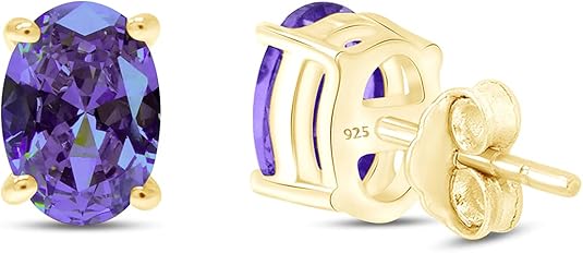 Vibrant Violet – Oval Purple Amethyst Earrings - BerylcraftsVibrant Violet – Oval Purple Amethyst EarringsWomen's