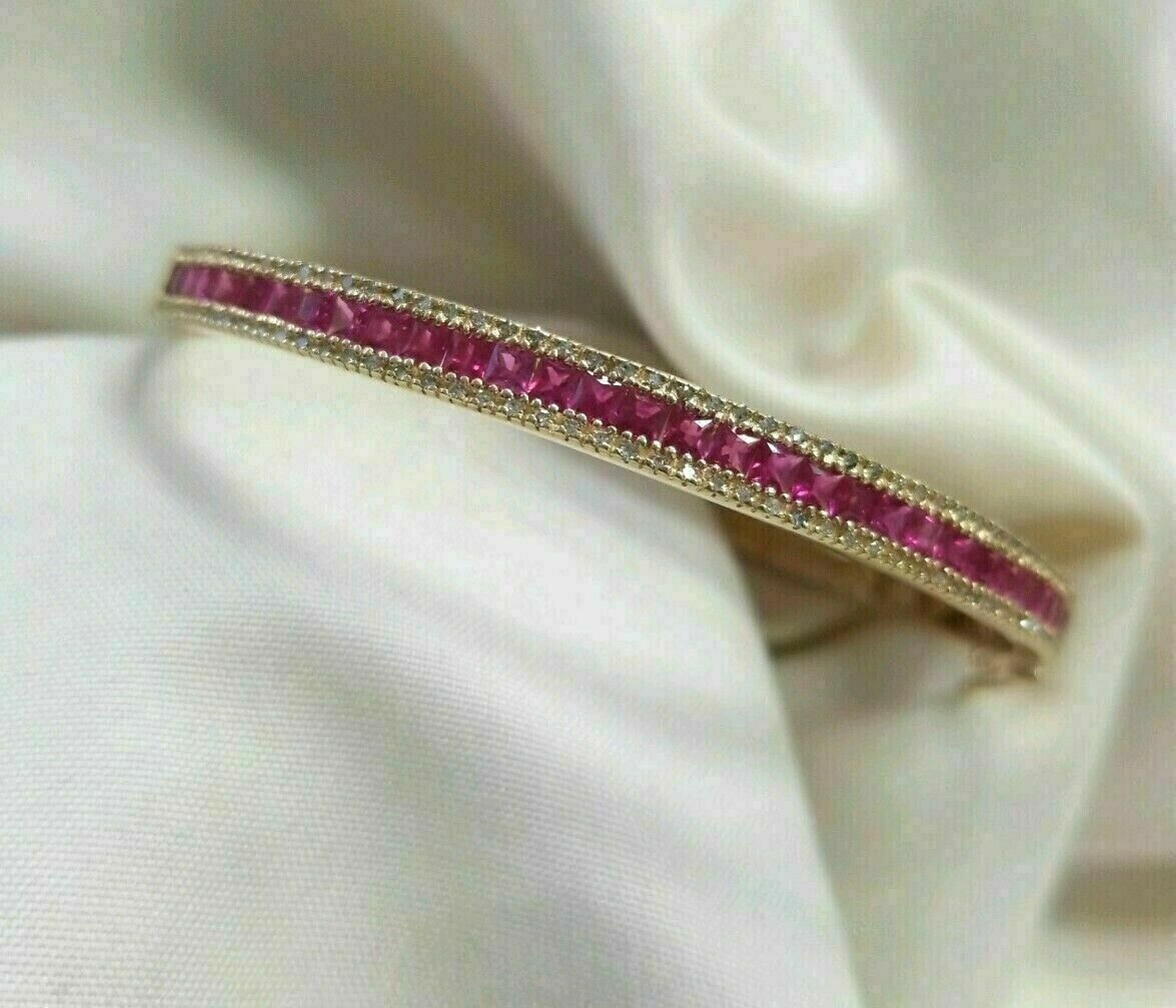 Women's Princess Cut Ruby Bracelet – Timeless Elegance - BerylcraftsWomen's Princess Cut Ruby Bracelet – Timeless EleganceBracelets