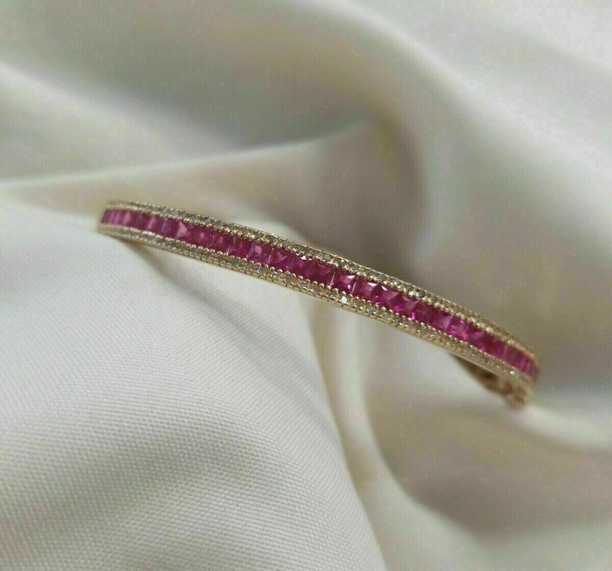 Women's Princess Cut Ruby Bracelet – Timeless Elegance - BerylcraftsWomen's Princess Cut Ruby Bracelet – Timeless EleganceBracelets