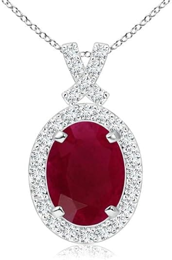 Women's Red Ruby Oval Pendant – Elegant & Classic Design - BerylcraftsWomen's Red Ruby Oval Pendant – Elegant & Classic DesignPendant