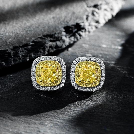 Yellow Citrine Cushion Cut Stud Earrings – Perfect Gift for Women - BerylcraftsYellow Citrine Cushion Cut Stud Earrings – Perfect Gift for WomenWomen's