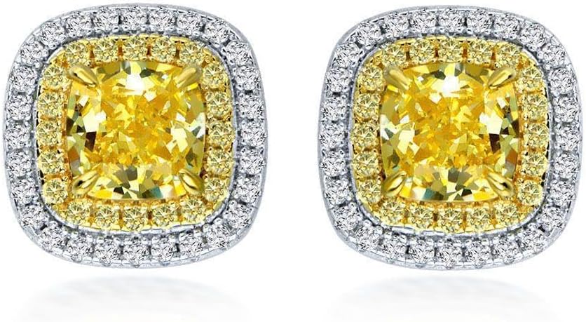 Yellow Citrine Cushion Cut Stud Earrings – Perfect Gift for Women - BerylcraftsYellow Citrine Cushion Cut Stud Earrings – Perfect Gift for WomenWomen's